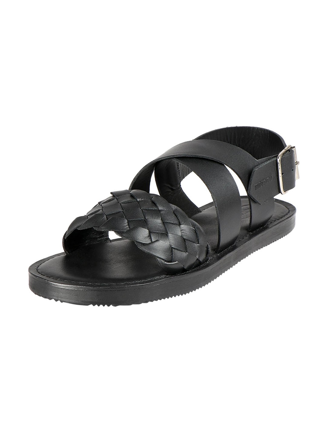 

Hidesign Men Black Leather Gladiators Sandals