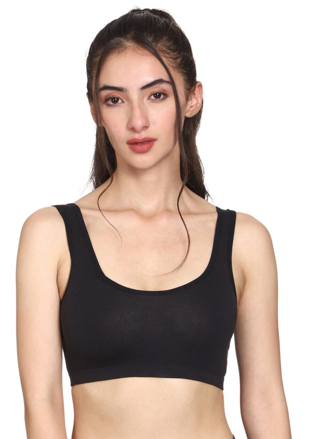 

MYSHA Full Coverage Dry Fit Workout Bra With All Day Comfort, Black