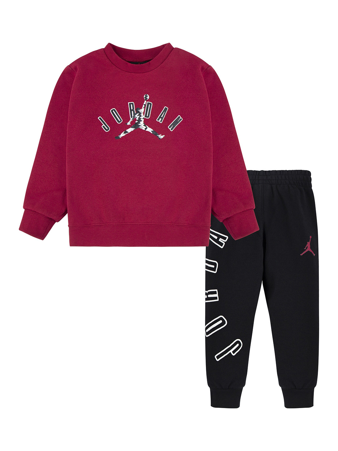

Jordan Boys Typography Printed Round Neck Long Sleeve Clothing Set, Red