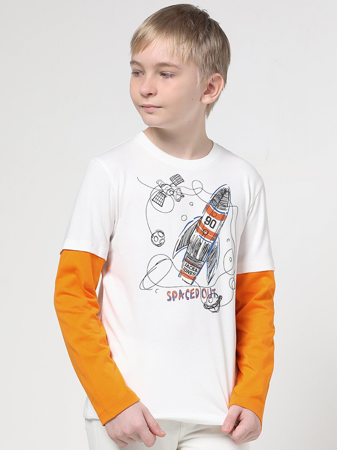 

Jack & Jones Junior Boys Graphic Printed Pure Cotton T-Shirt, White