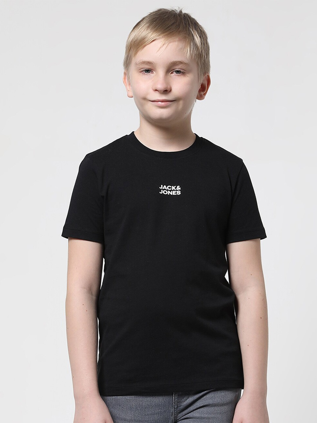 

Jack & Jones Junior Boys Slim Fit Pure Cotton T-shirt, Black