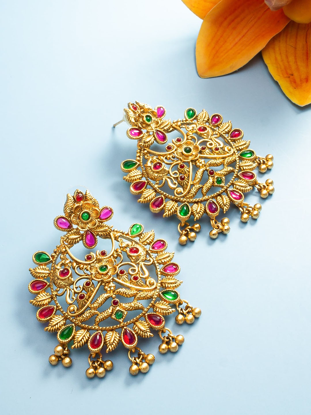

aadita Gold-Plated Circular Chandbalis