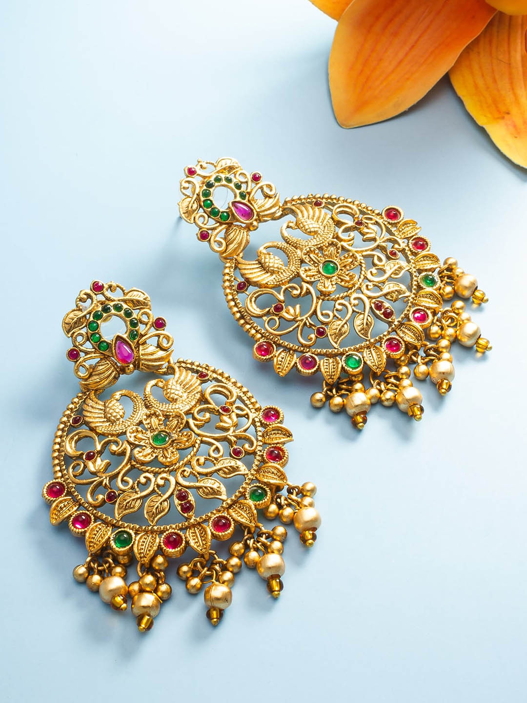 

aadita Gold-Plated Circular Chandbalis