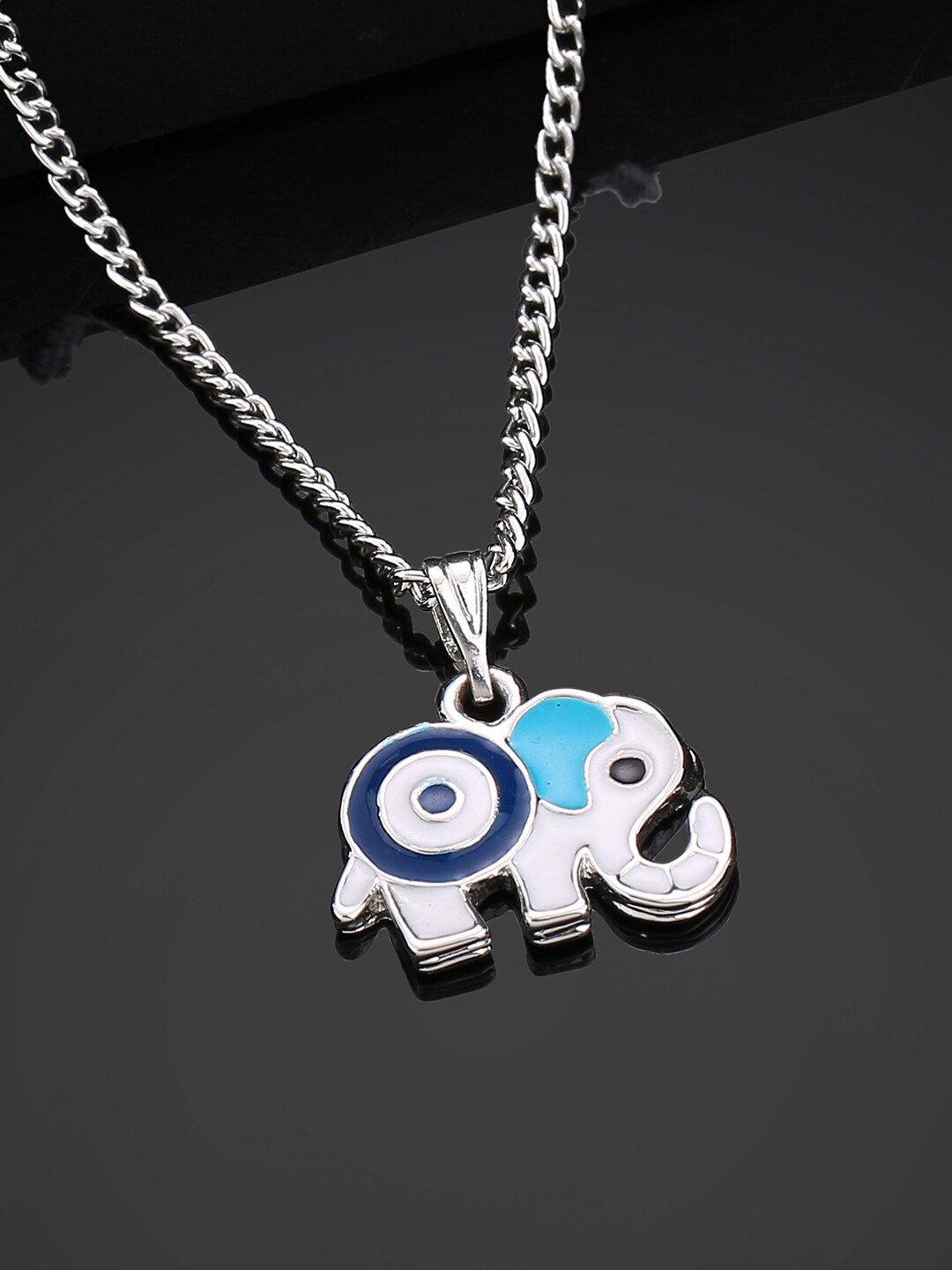 

Estele Rhodium-Plated Pendant With Chain, Silver