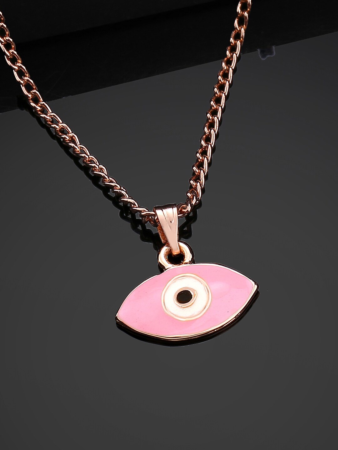 

Estele Rose Gold-Plated Textured Pendant With Chain