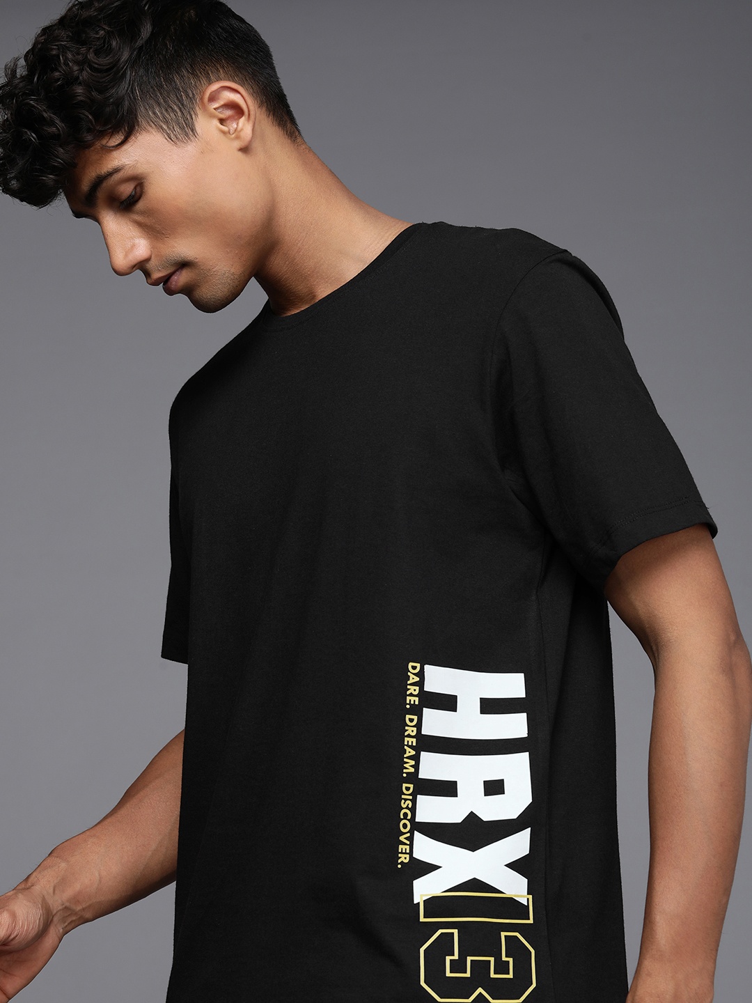 

HRX by Hrithik Roshan Men Brand Logo Printed T-shirt, Black