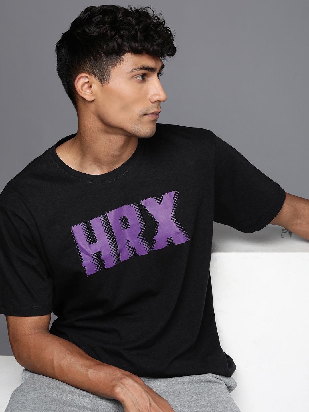 

HRX by Hrithik Roshan Men Brand Logo Printed T-shirt, Black