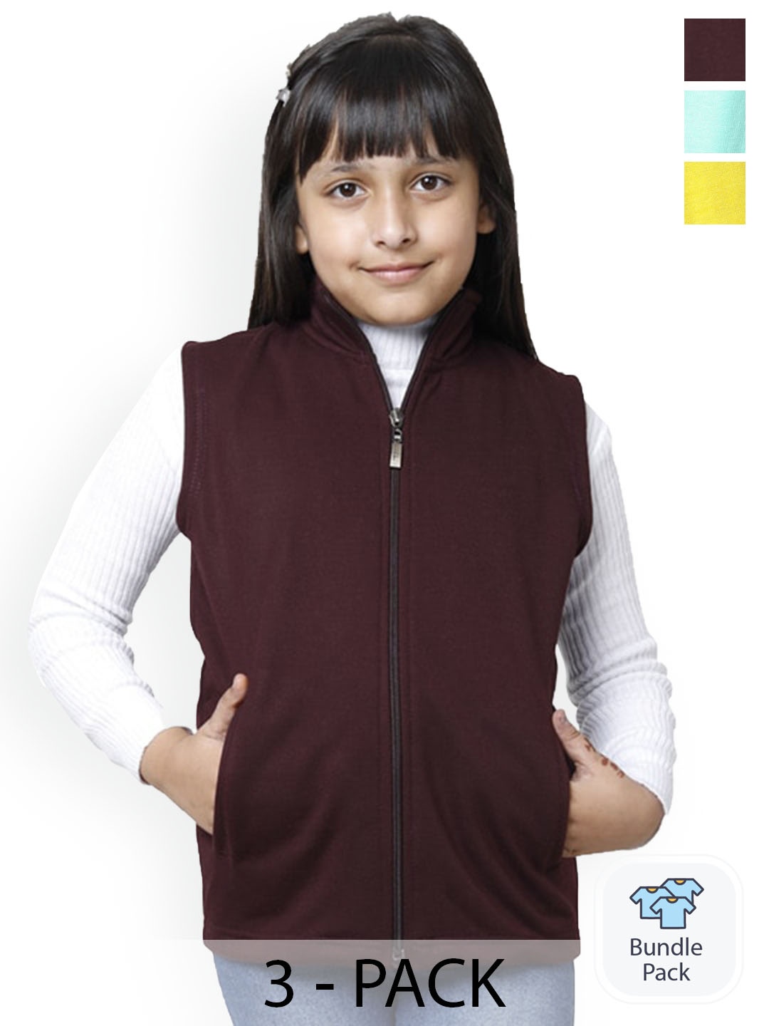 

BAESD Girls Pack Of 3 Fleece Lightweight Crop Bomber with Patchwork Jacket, Multi