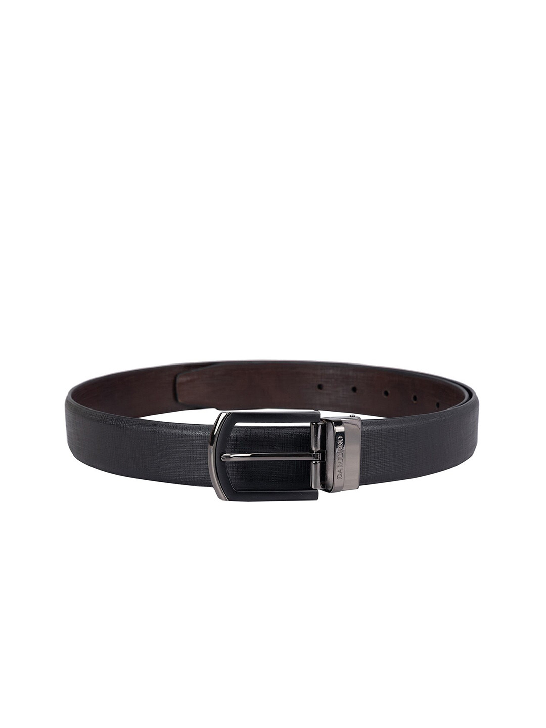 

Da Milano Men Textured Leather Formal Belt, Black