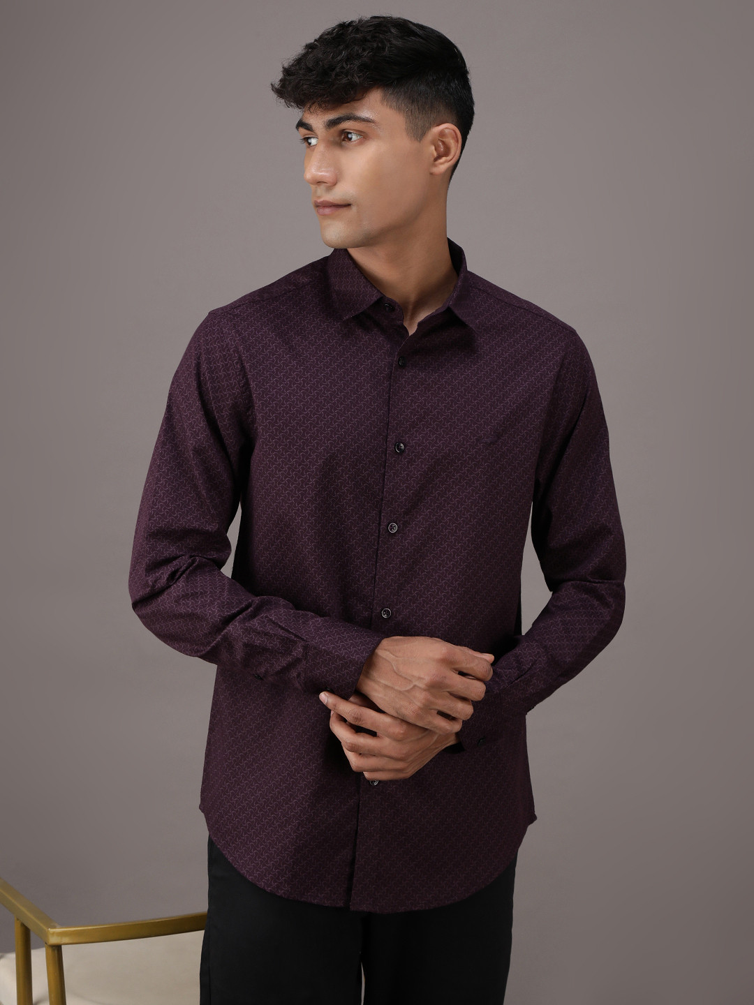 

Crocodile Comfort Abstract Printed Cotton Casual Shirt, Purple