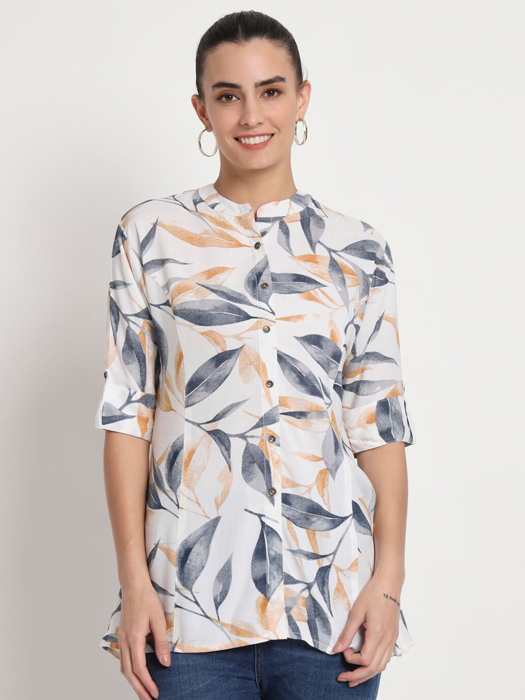 

Stuffie Land Floral Printed Tunic, White