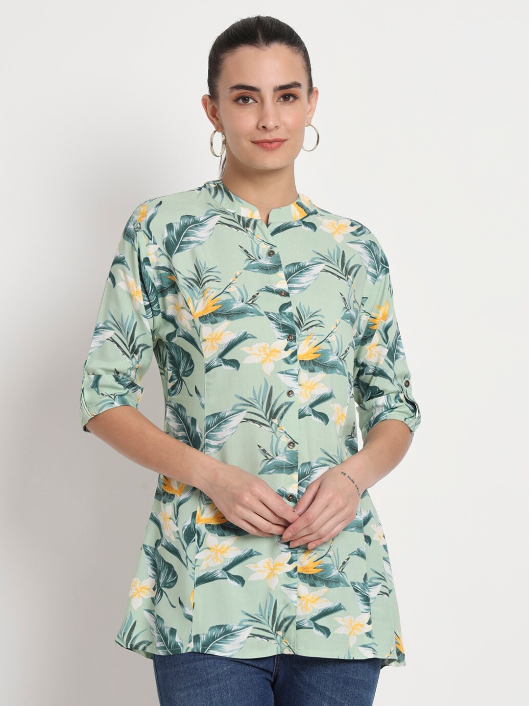 

Stuffie Land Floral Printed Tunic, Green