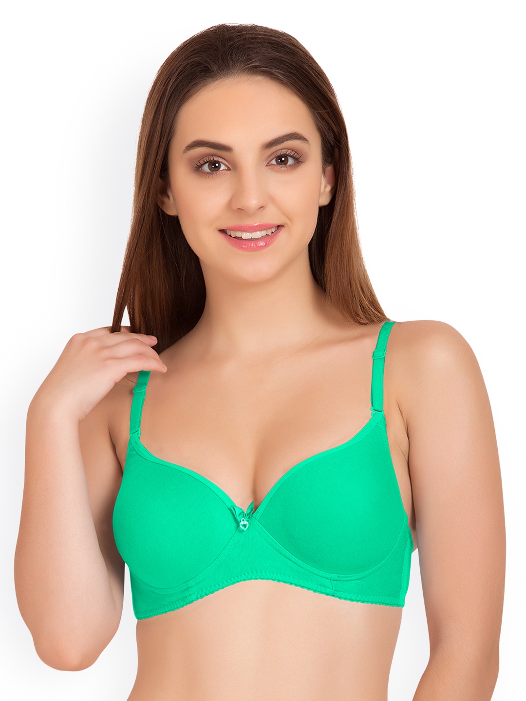 

Tweens Green Solid Non-Wired Heavily Padded Balconette Bra TW_1520CGRN