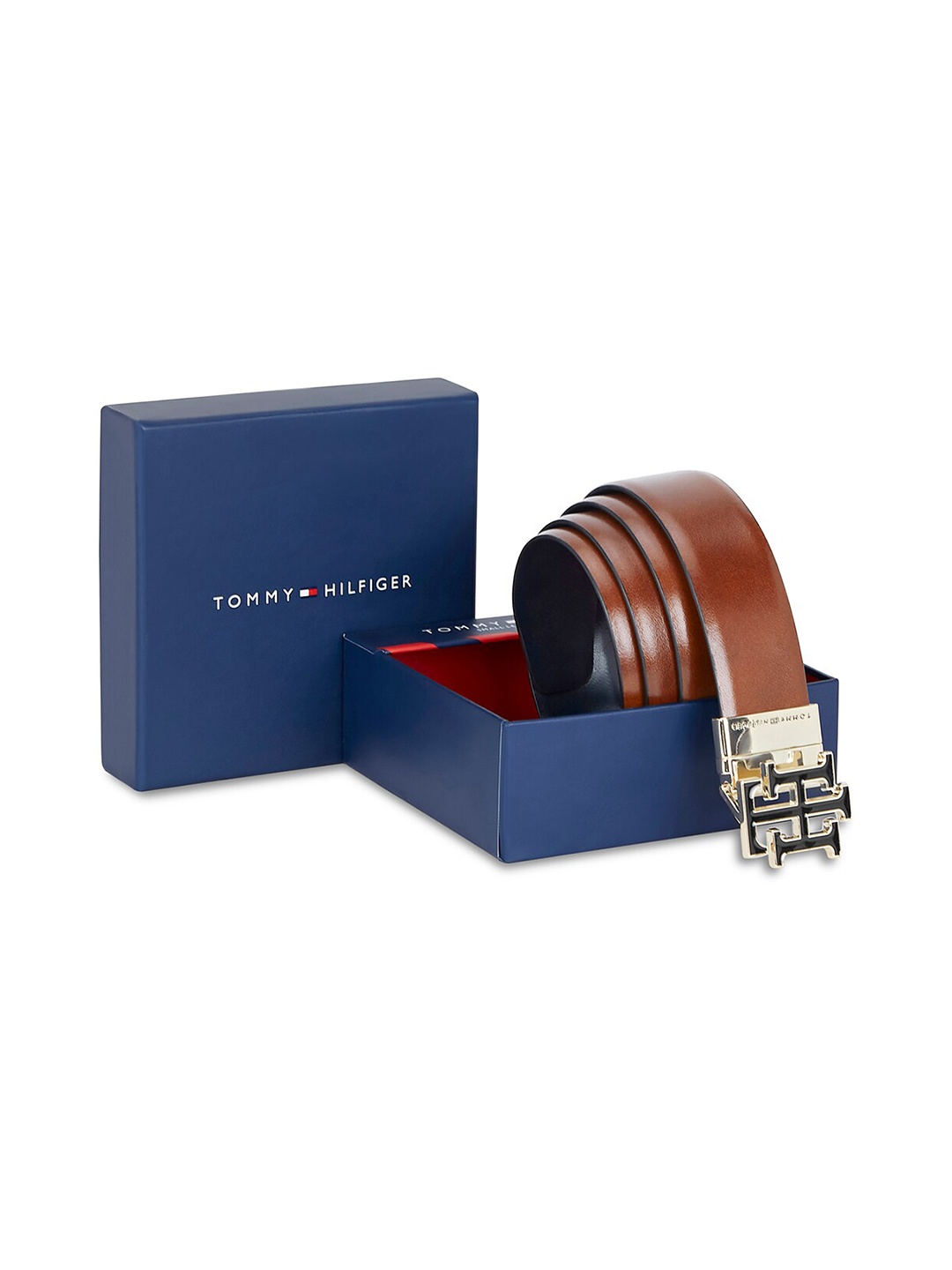 

Tommy Hilfiger Men Reversible Leather Formal Belt, Brown