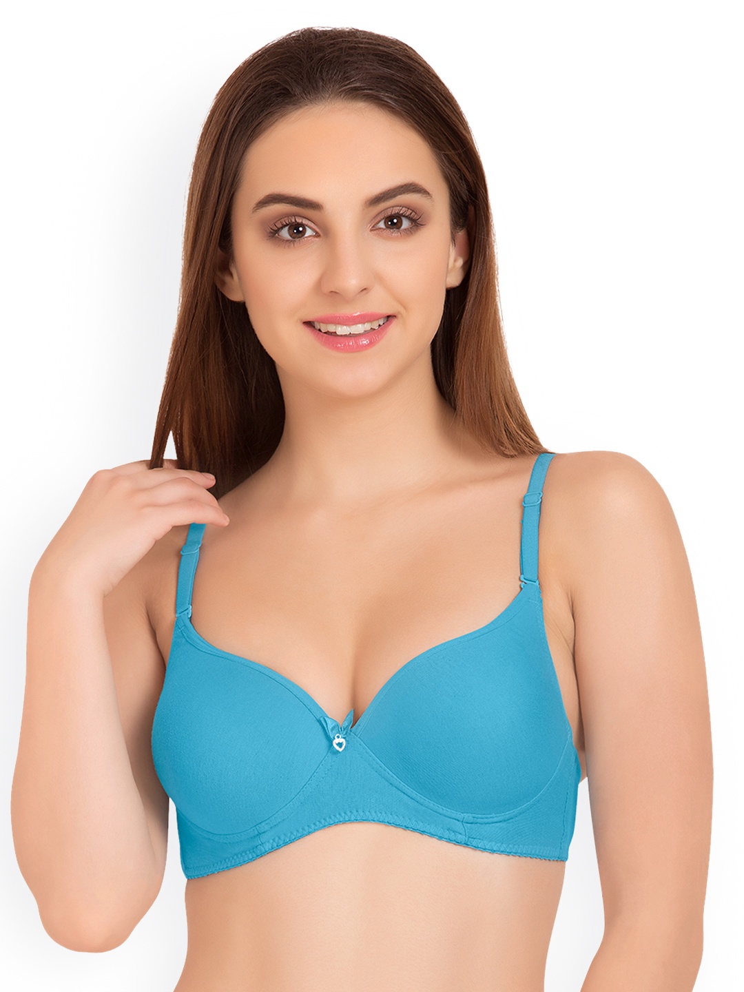 

Tweens Blue Solid Non-Wired Heavily Padded Balconette Bra TW_1520TBLU