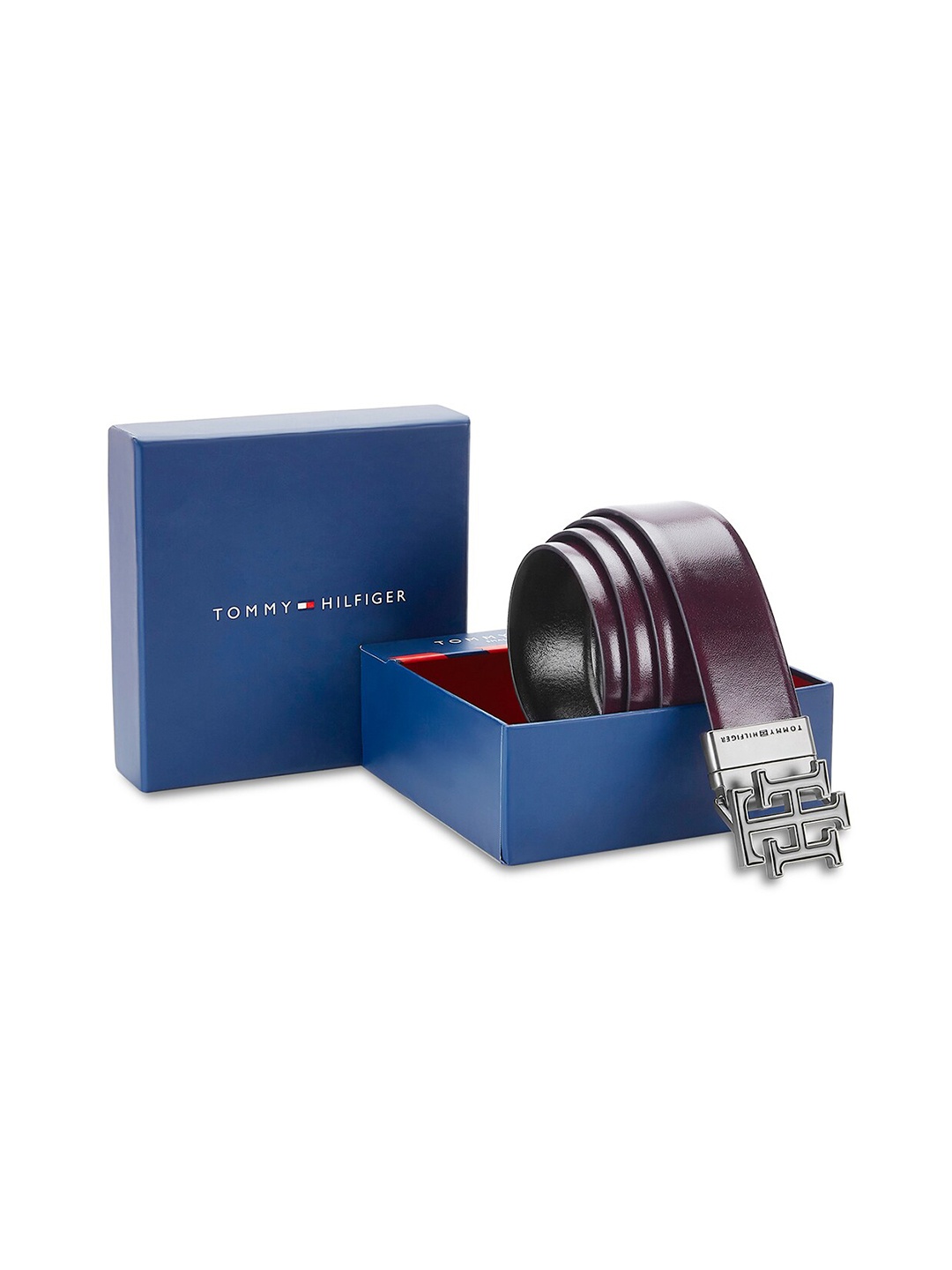 

Tommy Hilfiger Men Reversible Leather Formal Belt, Burgundy