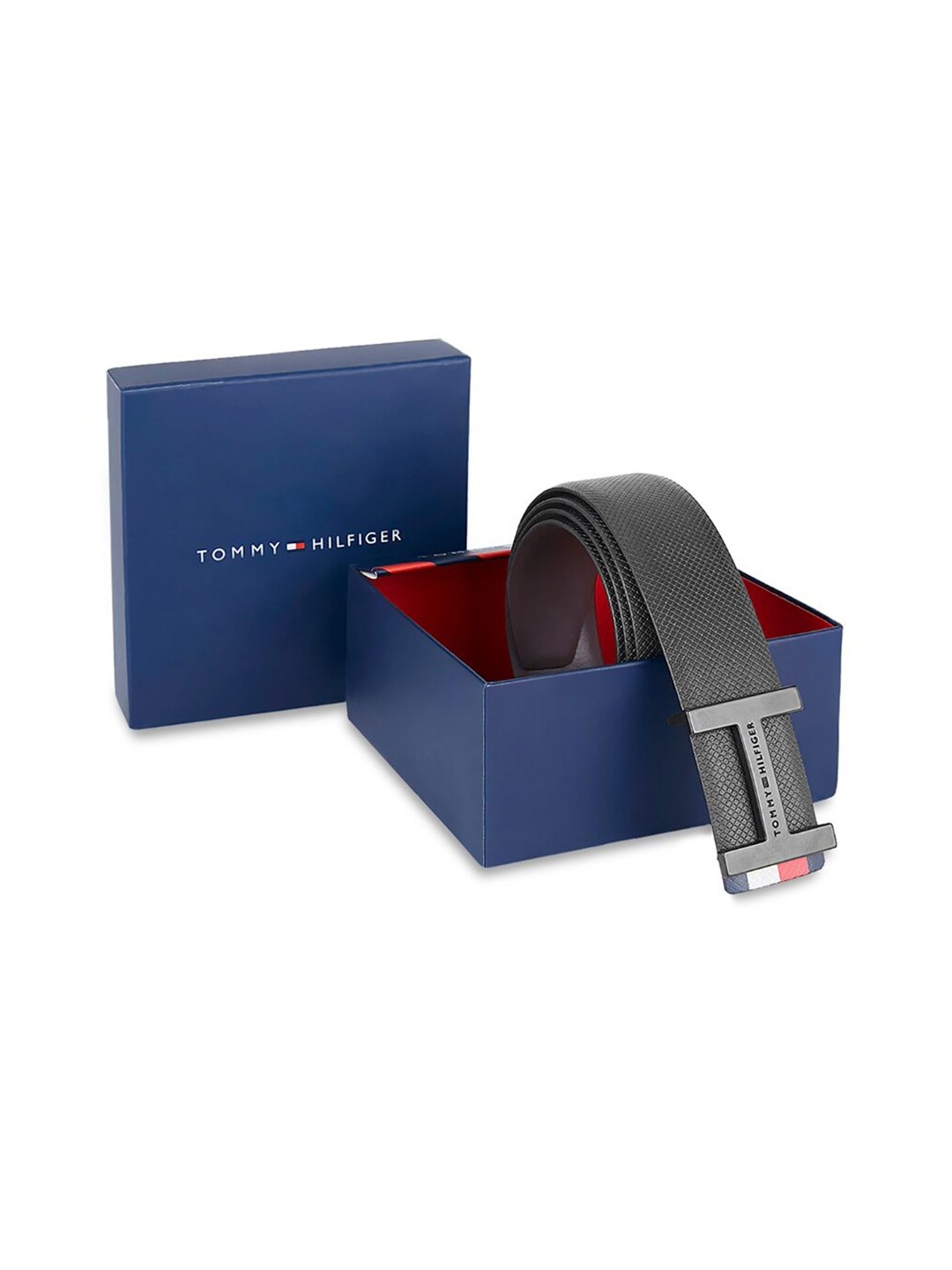 

Tommy Hilfiger Men Textured Reversible Leather Formal Belt, Black