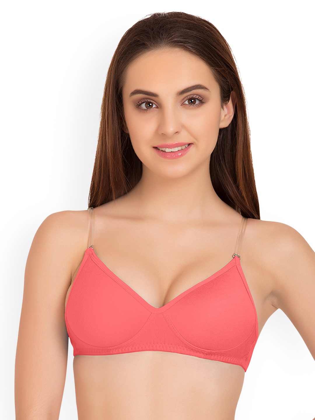

Tweens Coral Solid Non-Wired Heavily Padded T-shirt Bra TW_1315CRL