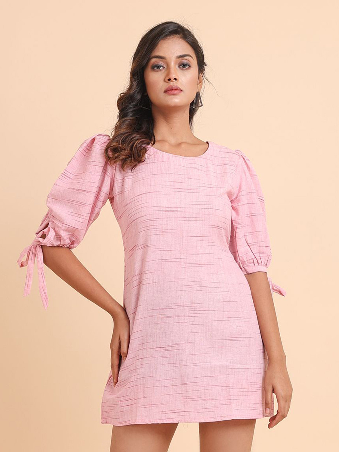 

Disli Cotton Striped A-Line Dress, Pink