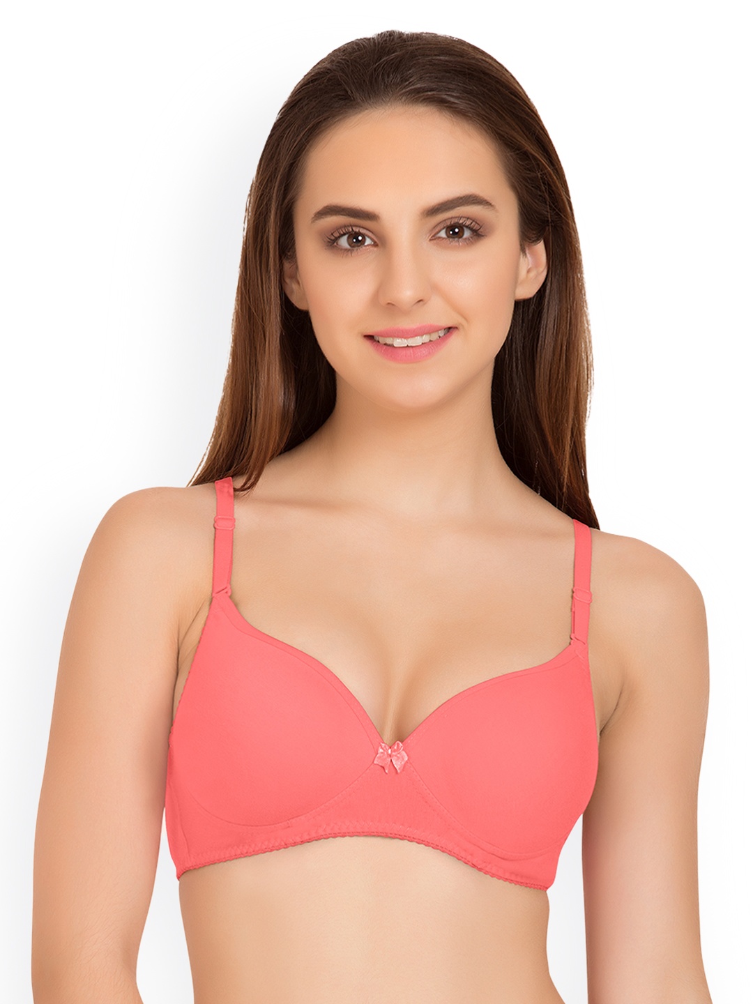 

Tweens Coral Pink Solid Non-Wired Heavily Padded T-shirt Bra TW_1520CRL