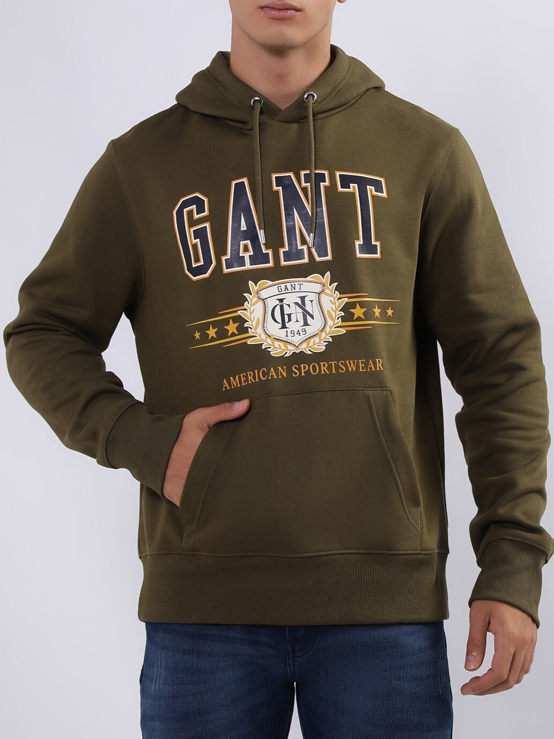 

GANT Printed Hooded Sweatshirt, Olive