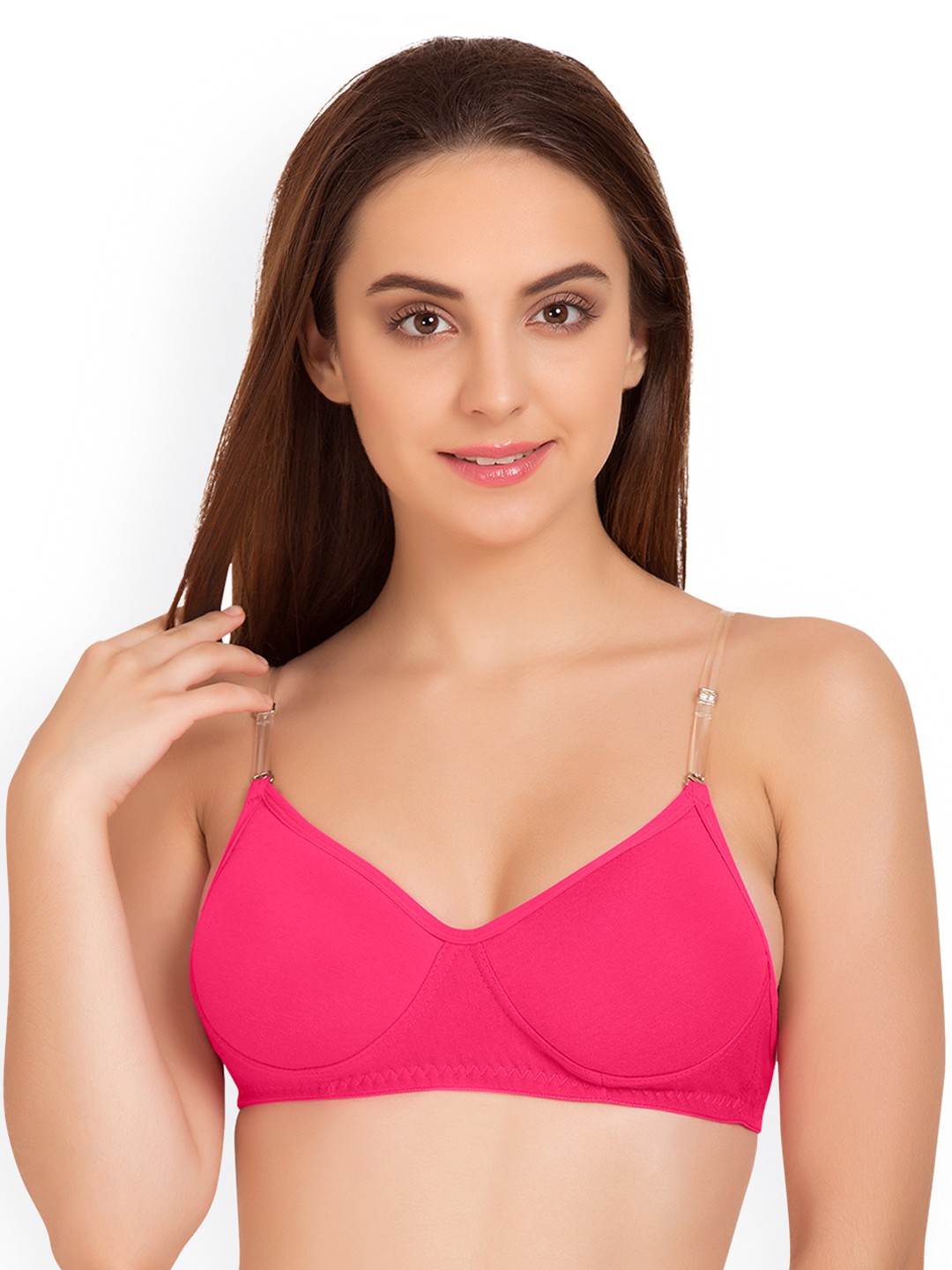 

Tweens Pink Solid Non-Wired Heavily Padded T-shirt Bra TW_1315DPK