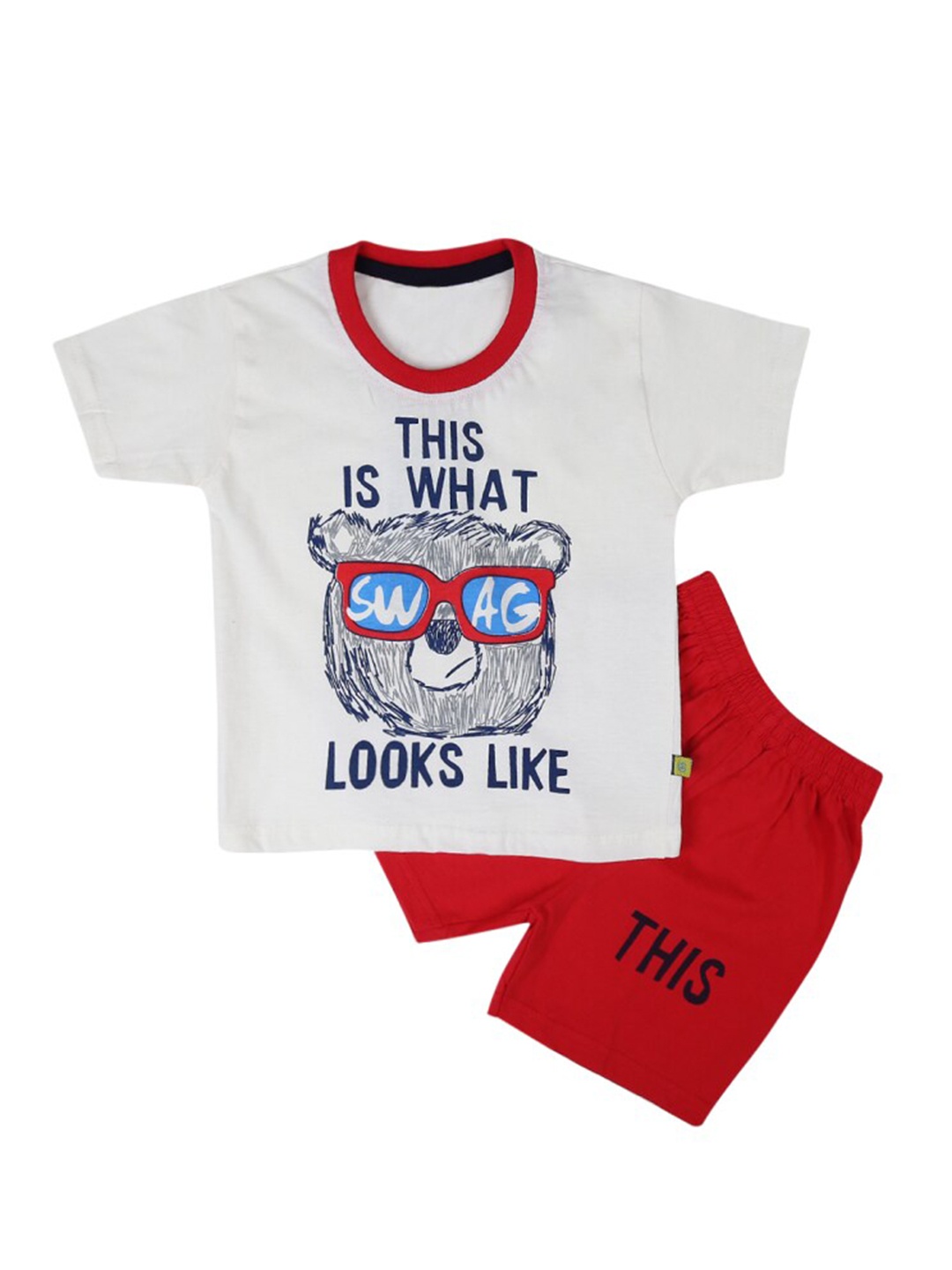 

V-Mart Boys Graphic Printed Pure Cotton T-shirt With Shorts, Grey
