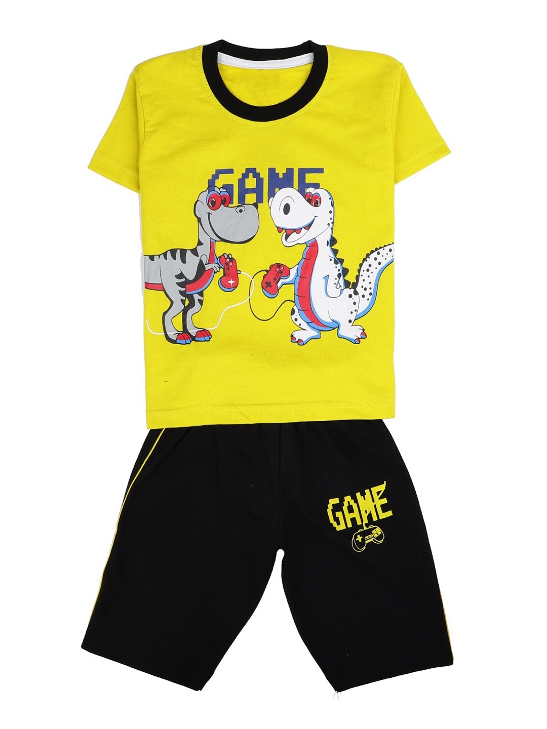 

V-Mart Boys Printed Pure Cotton T-shirt With Shorts, Green