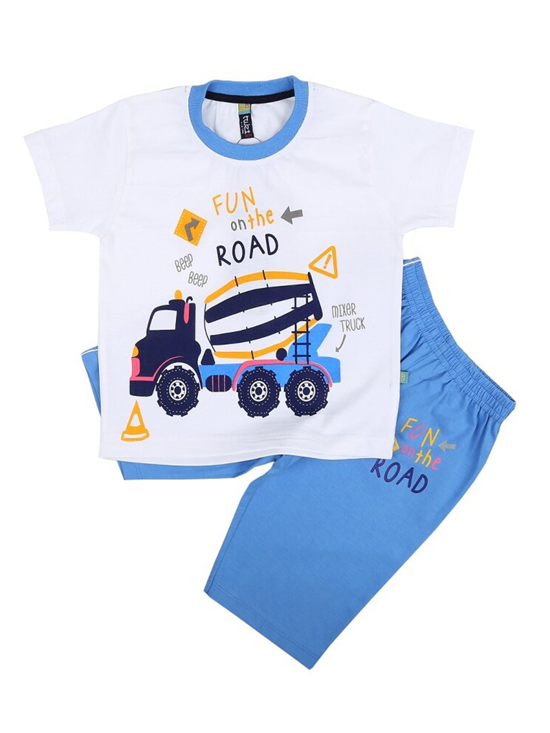 

V-Mart Kids Printed Pure Cotton T-shirt With Shorts, White