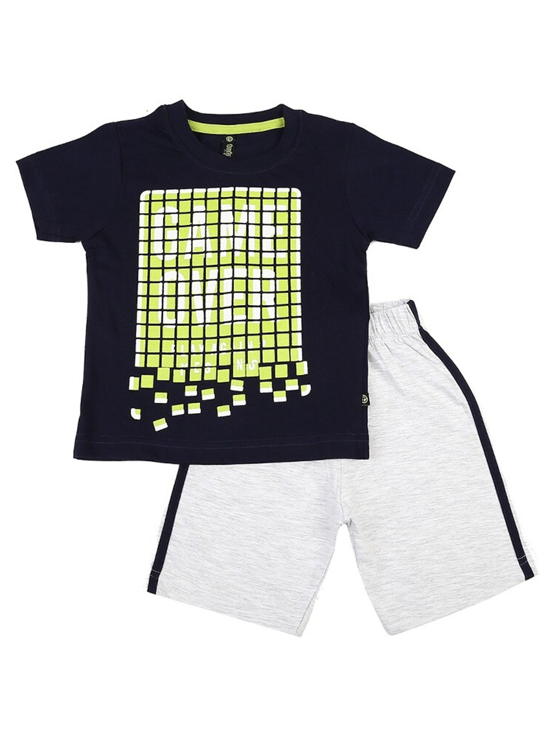 

V-Mart Kids Printed Pure Cotton T-shirt With Shorts, Blue