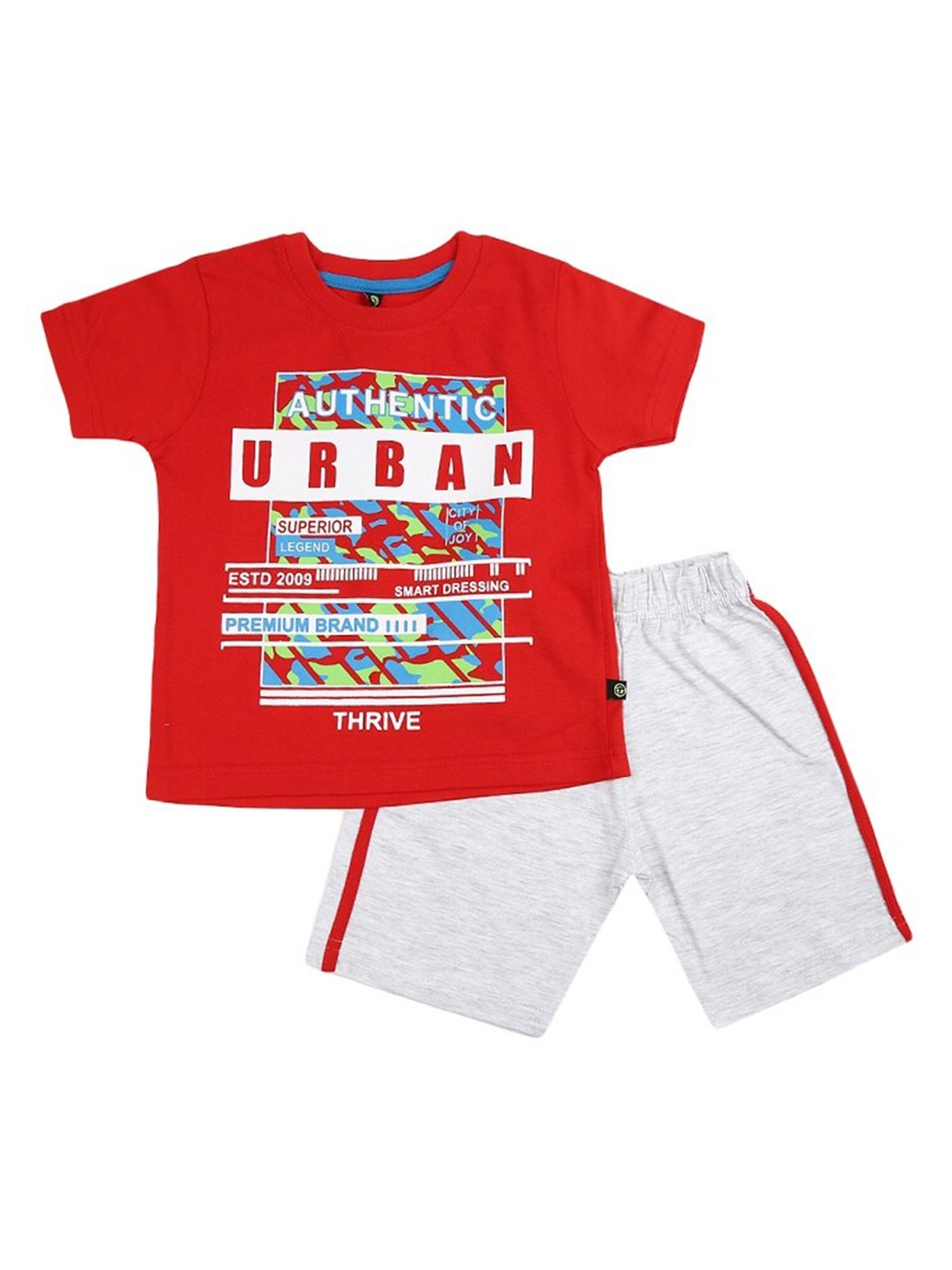 

V-Mart Kids Printed Pure Cotton T-shirt With Shorts, Red