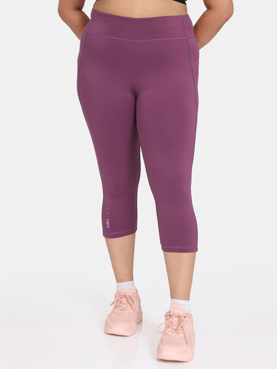 

Zelocity by Zivame Mid Rise Skinny Fit Capris, Purple