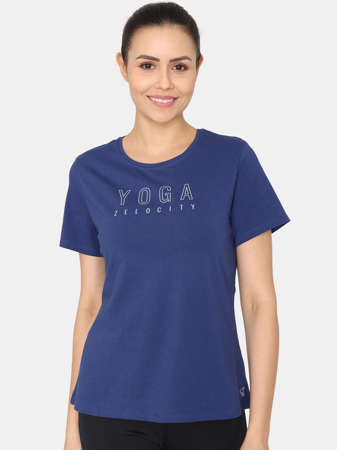 

Zelocity by Zivame Typography Printed Round Neck T-Shirt, Blue