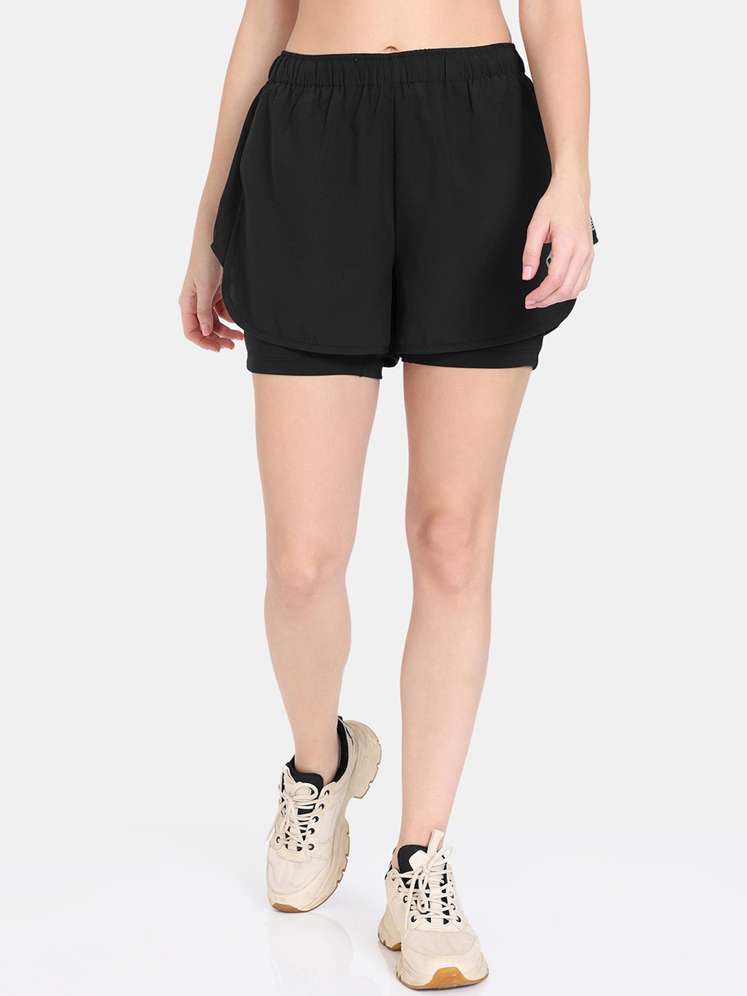 

Zelocity by Zivame Women Skinny Fit Sports Shorts, Black