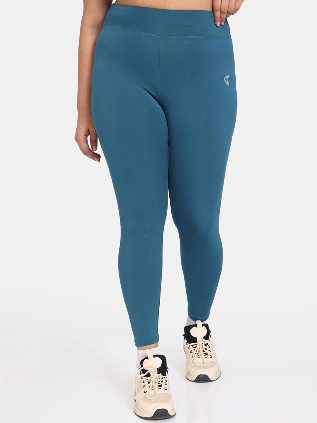 

Zelocity by Zivame Plus Size Moisture-Wicking Ankle-Length Tights, Blue