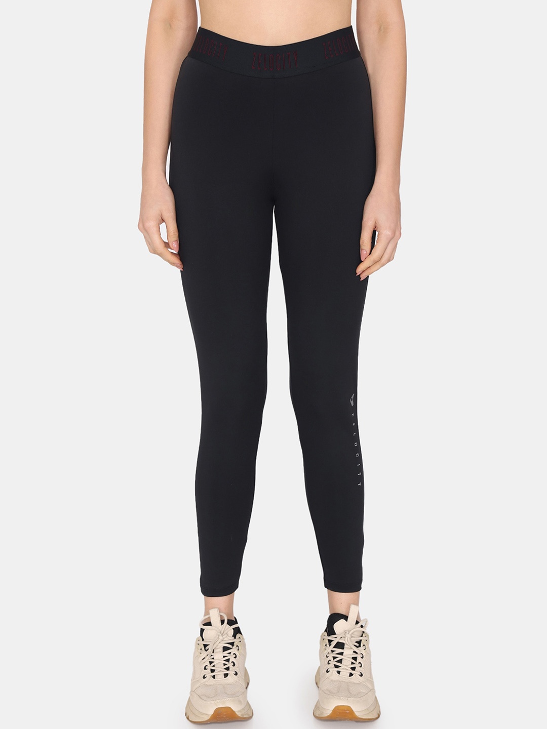 

Zelocity by Zivame Moisture-Wicking Ankle Length Training Tights, Black