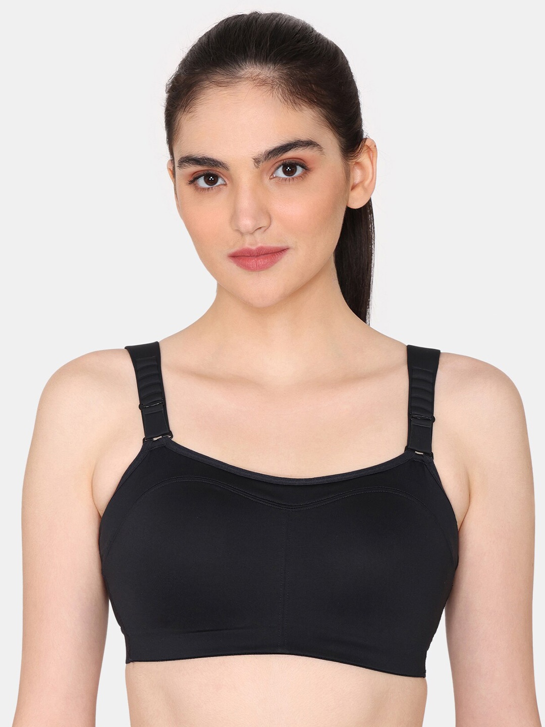 

Zelocity by Zivame Full Coverage High Support Sports Bra, Black