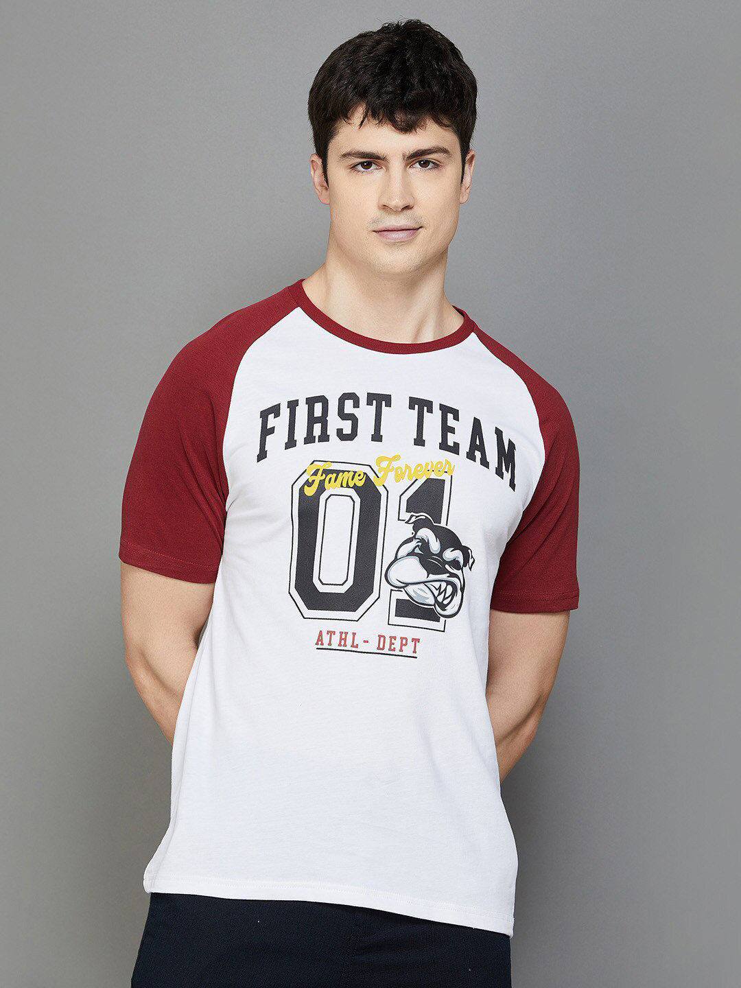 

Fame Forever by Lifestyle Typography Printed Cotton T-shirt, White