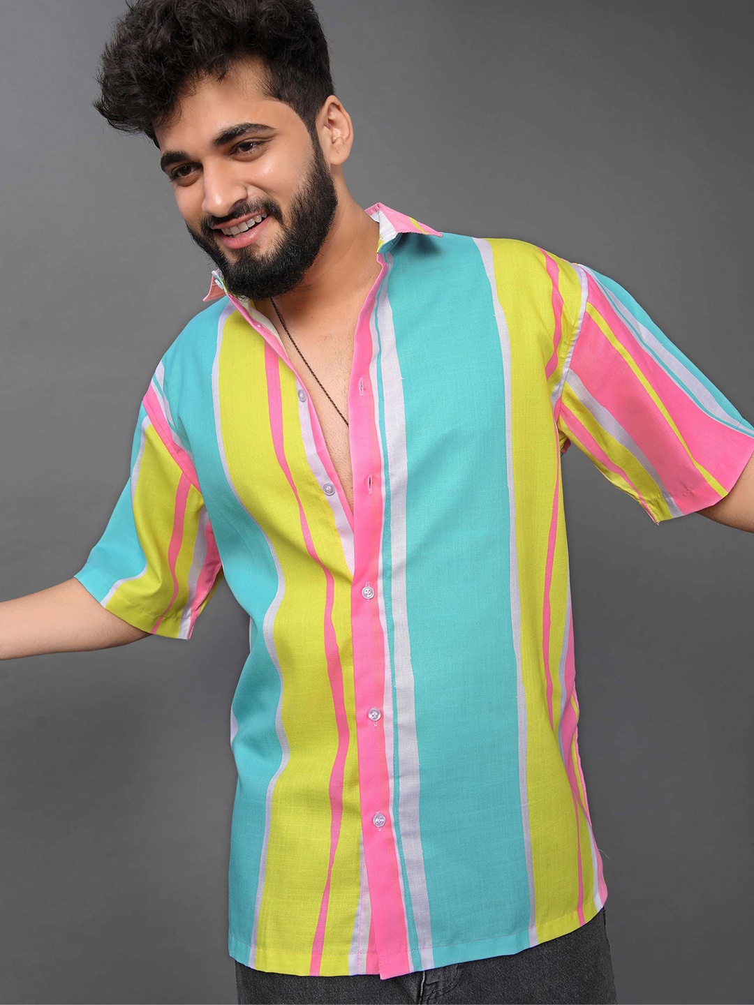

BROWN BROTHERS Colourblocked Relaxed Opaque Casual Shirt, Yellow