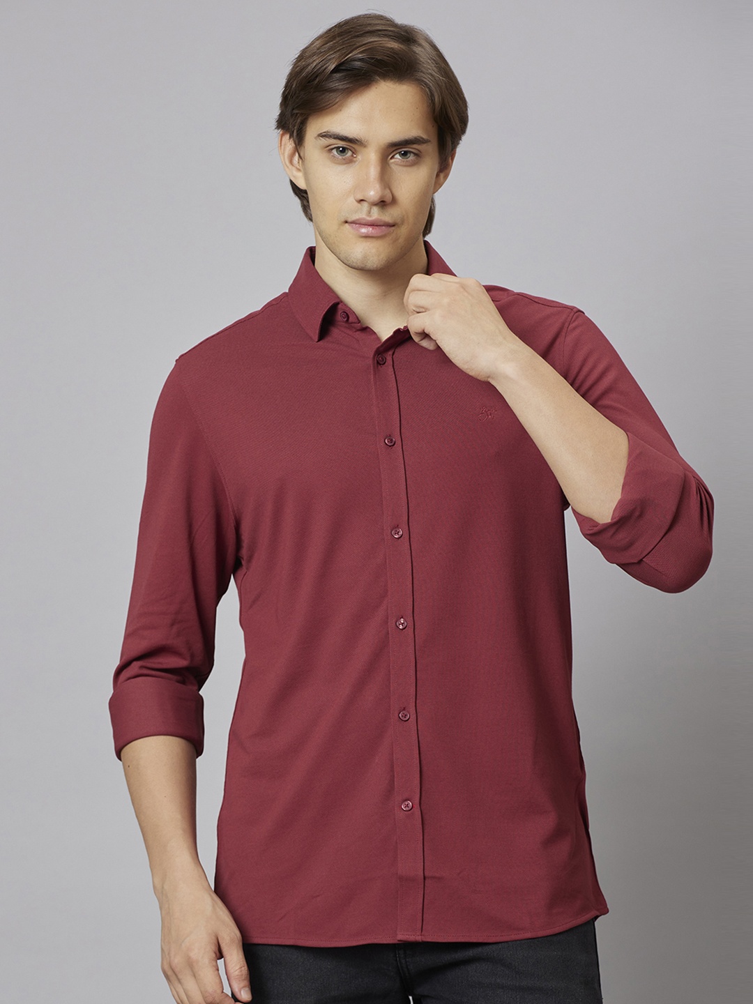 

Being Human Men Red Slim Fit Opaque Casual Shirt