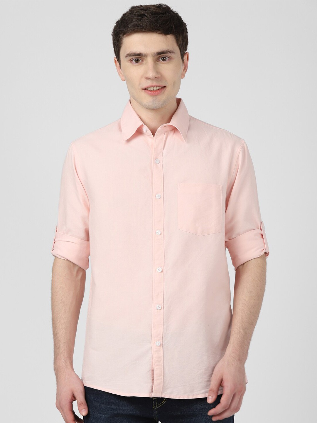 

UrbanMark Standard Opaque Oxford Pure Cotton Casual Shirt, Pink
