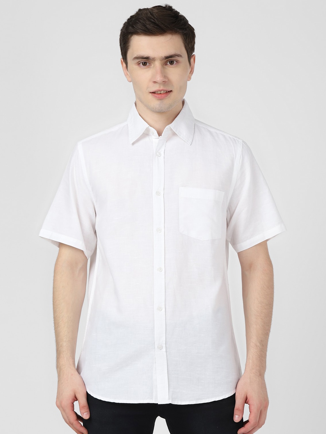 

UrbanMark Standard Pure Cotton Casual Shirt, White