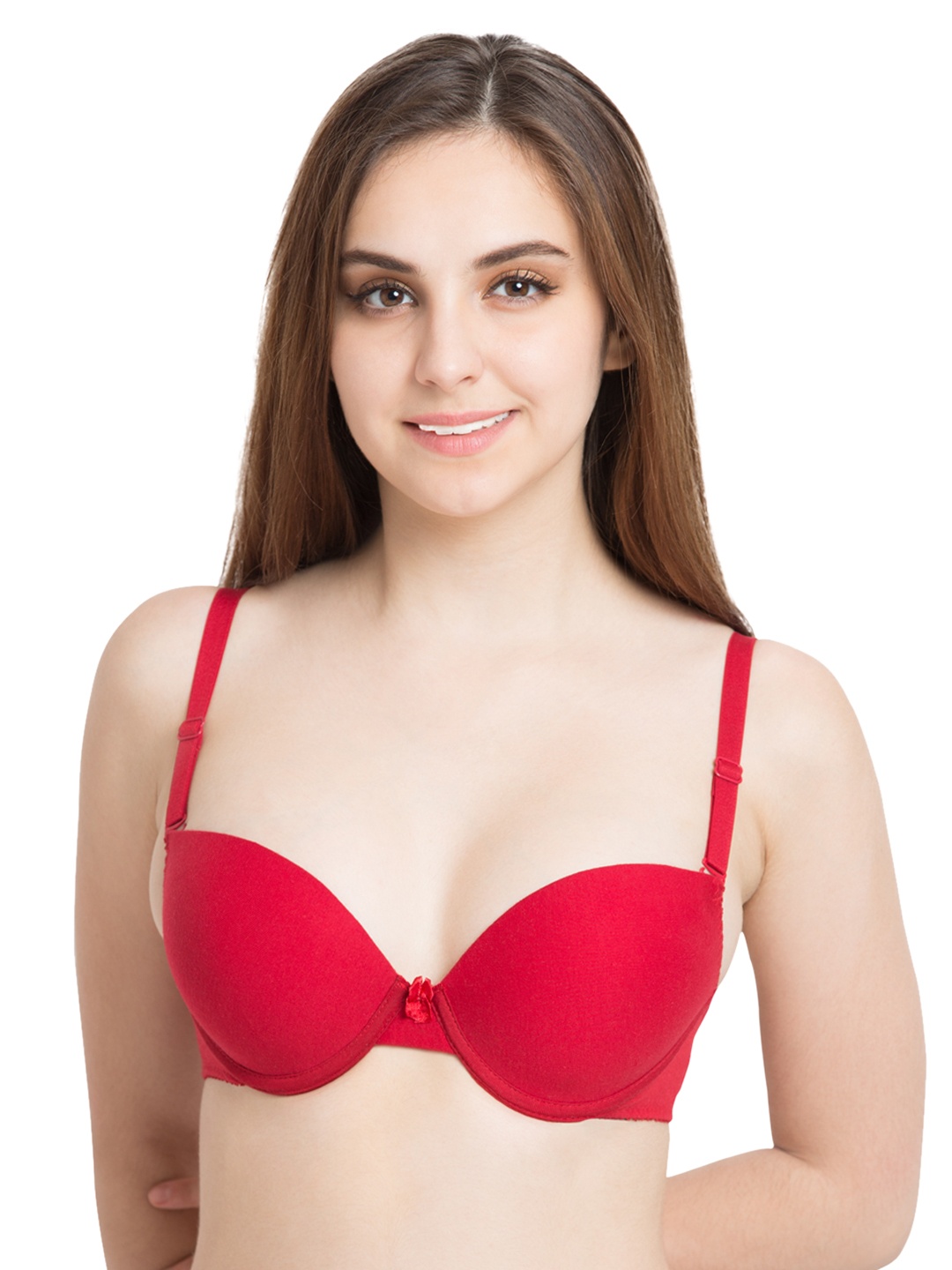 

Tweens Red Solid Underwired Heavily Padded Balconette Bra