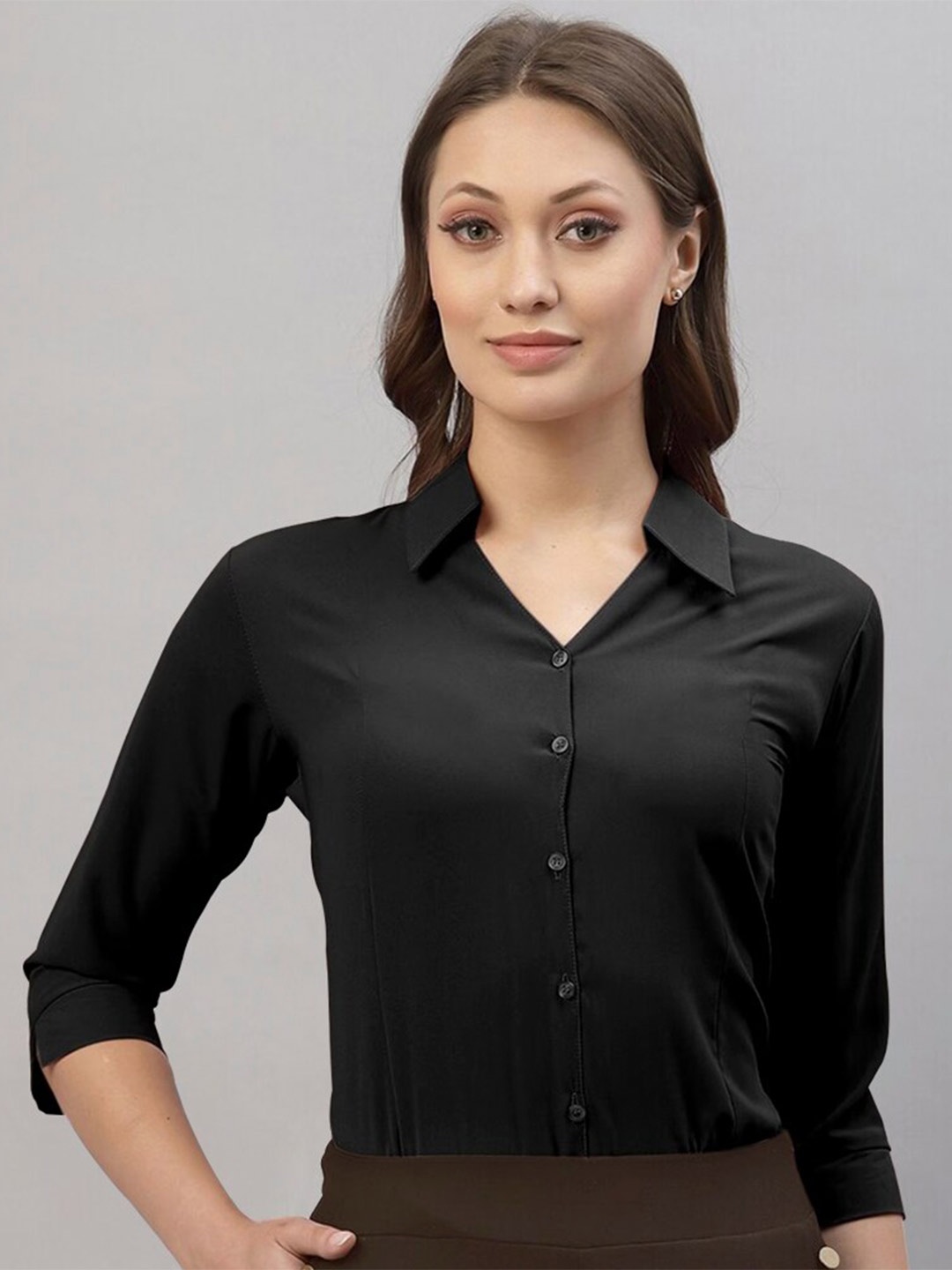 

Eyebogler Women Standard Formal Shirt, Black