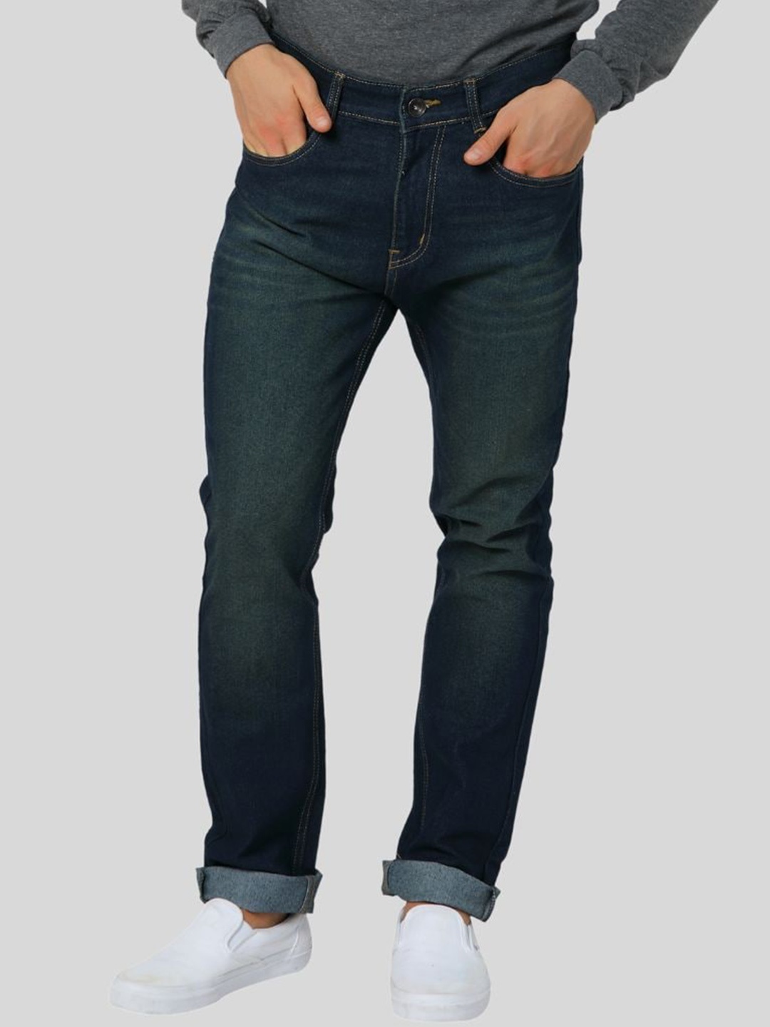 

Ben Martin Men Ben Slim Fit Clean Look Light Fade Stretchable Jeans, Green