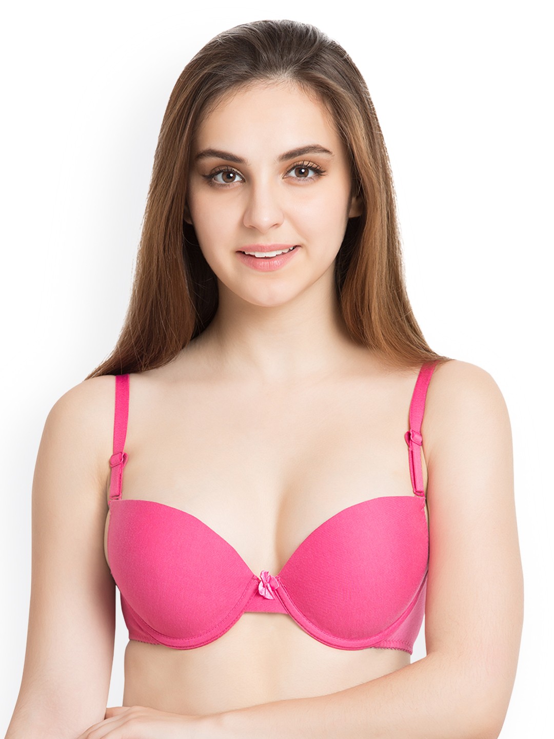 

Tweens Pink Solid Underwired Heavily Padded Balconette Bra TW_2602DPK