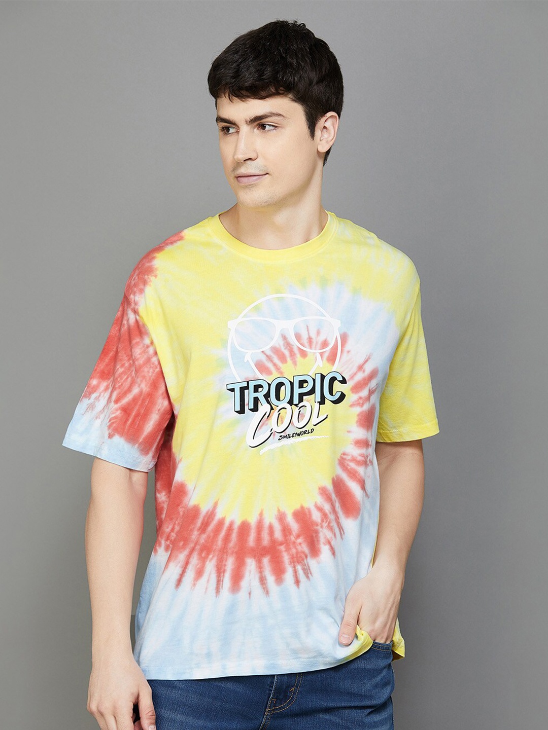 

SmileyWorld Round Neck Dyed Cotton T-shirt, Yellow