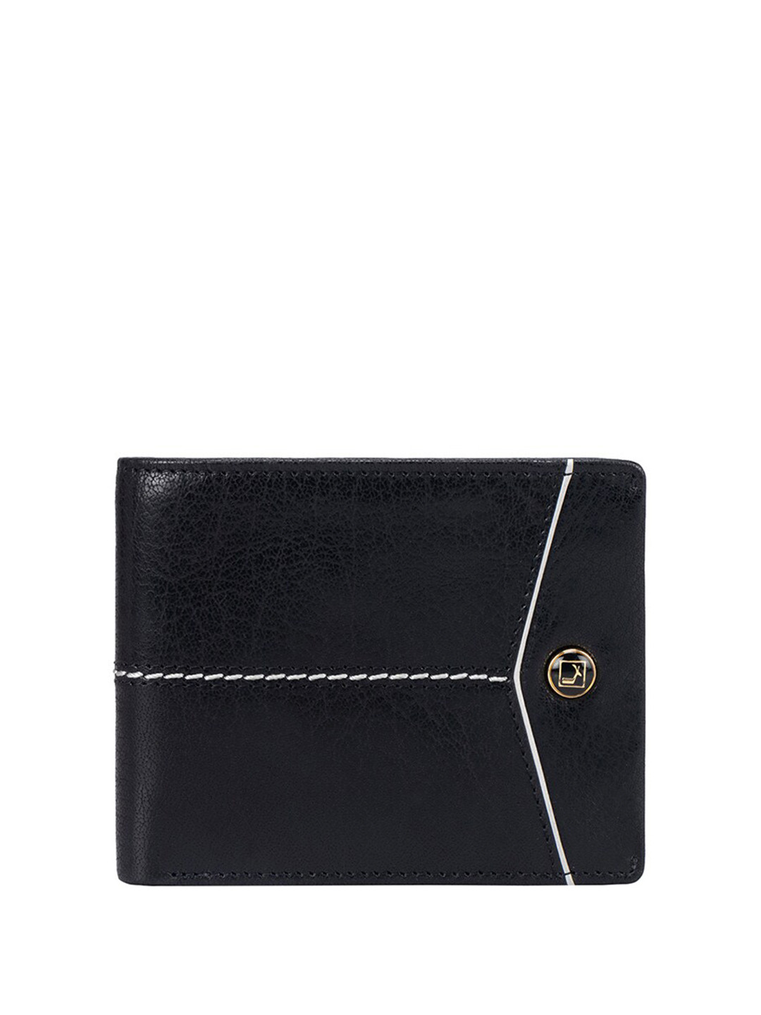 

Da Milano Women Leather Two Fold Wallet, Black