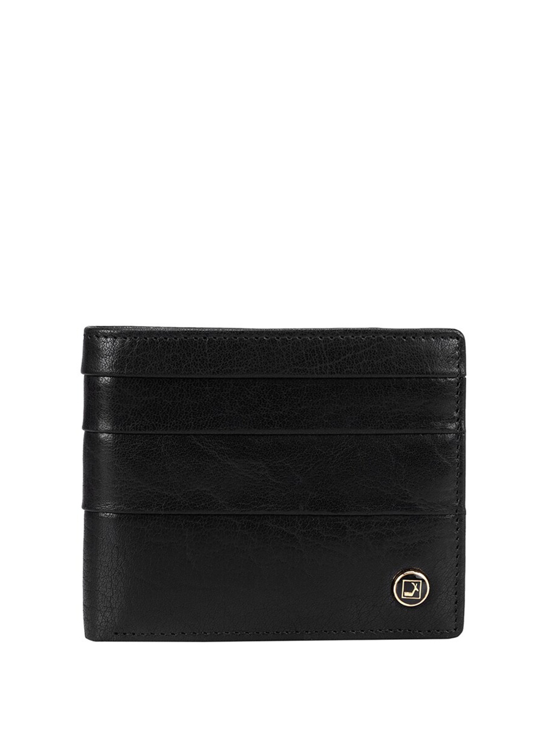 

Da Milano Women Leather Two Fold Wallet, Black