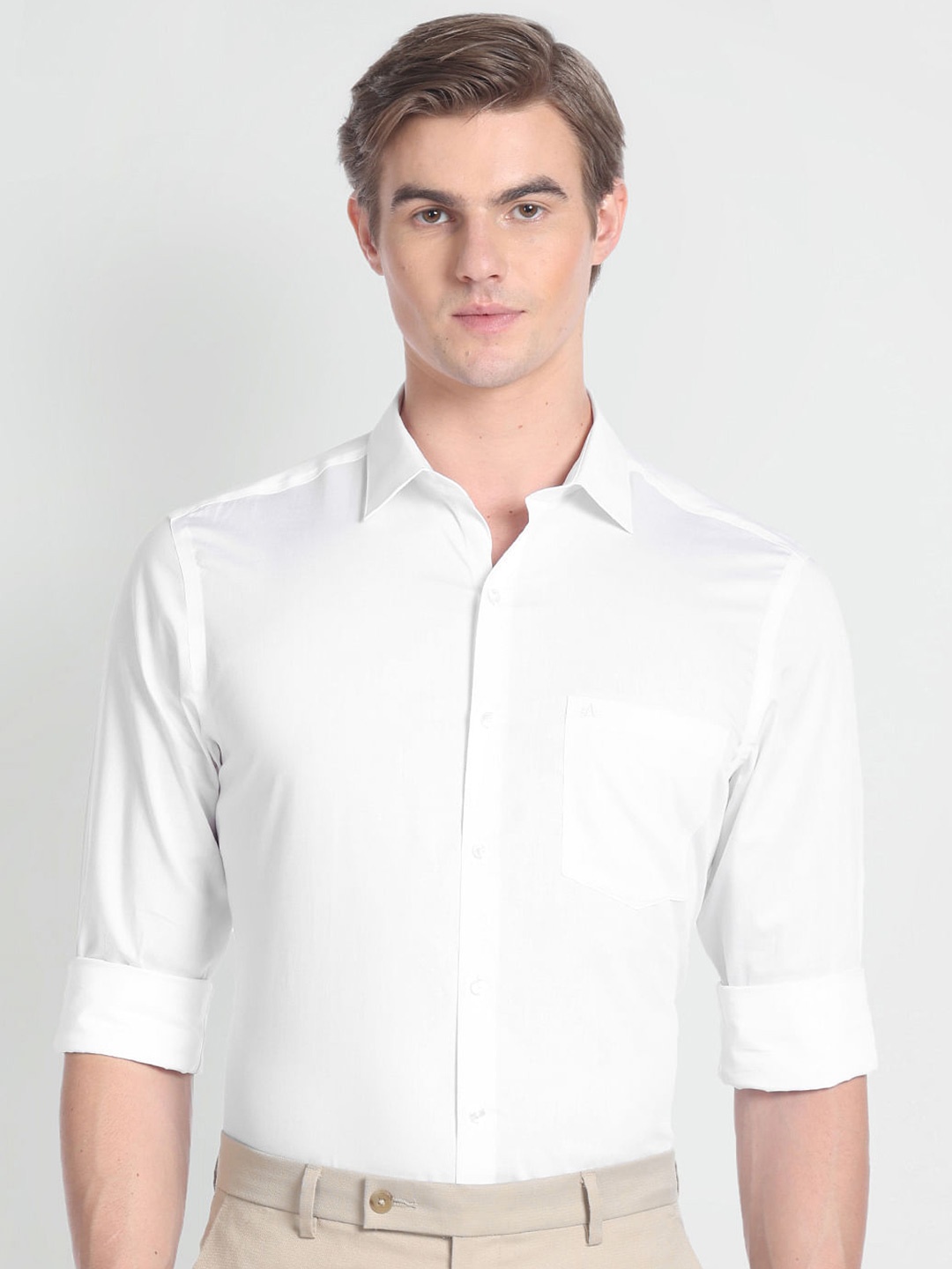 

Arrow Spread Collar Pure Cotton Formal Shirt, White